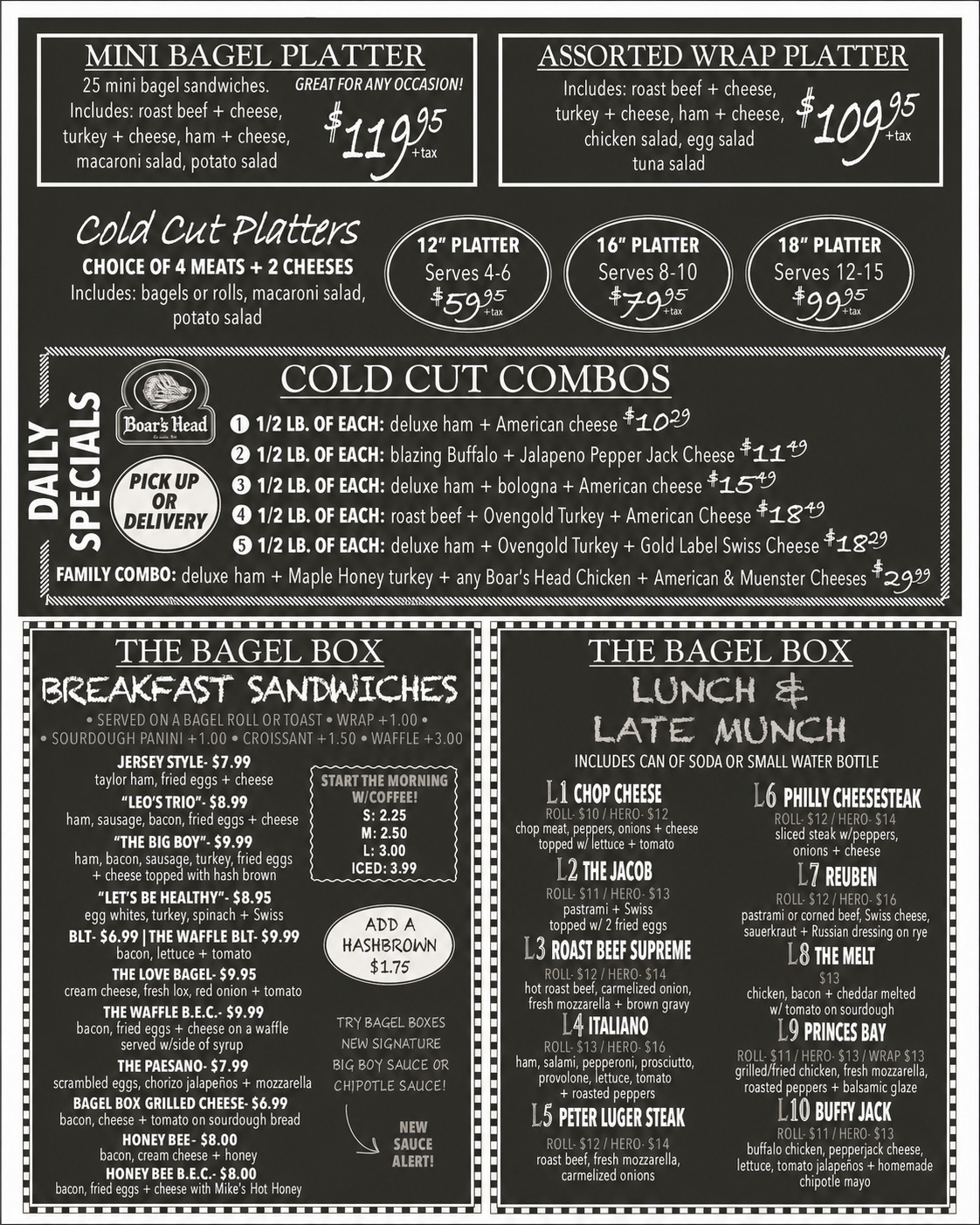 The Bagel Box Menu